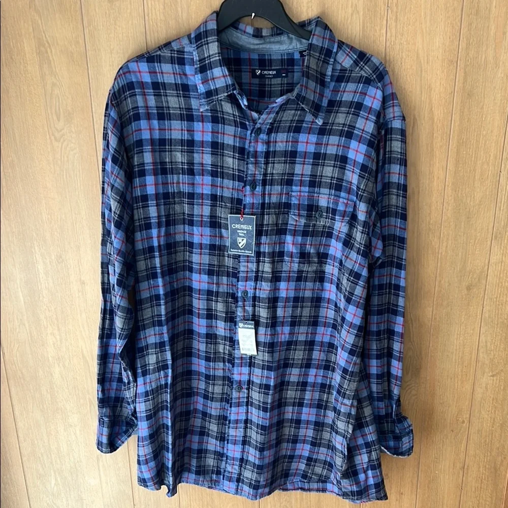 Daniel Cremieux Blue and Black Plaid‎ Casual Shirt Size 2XT